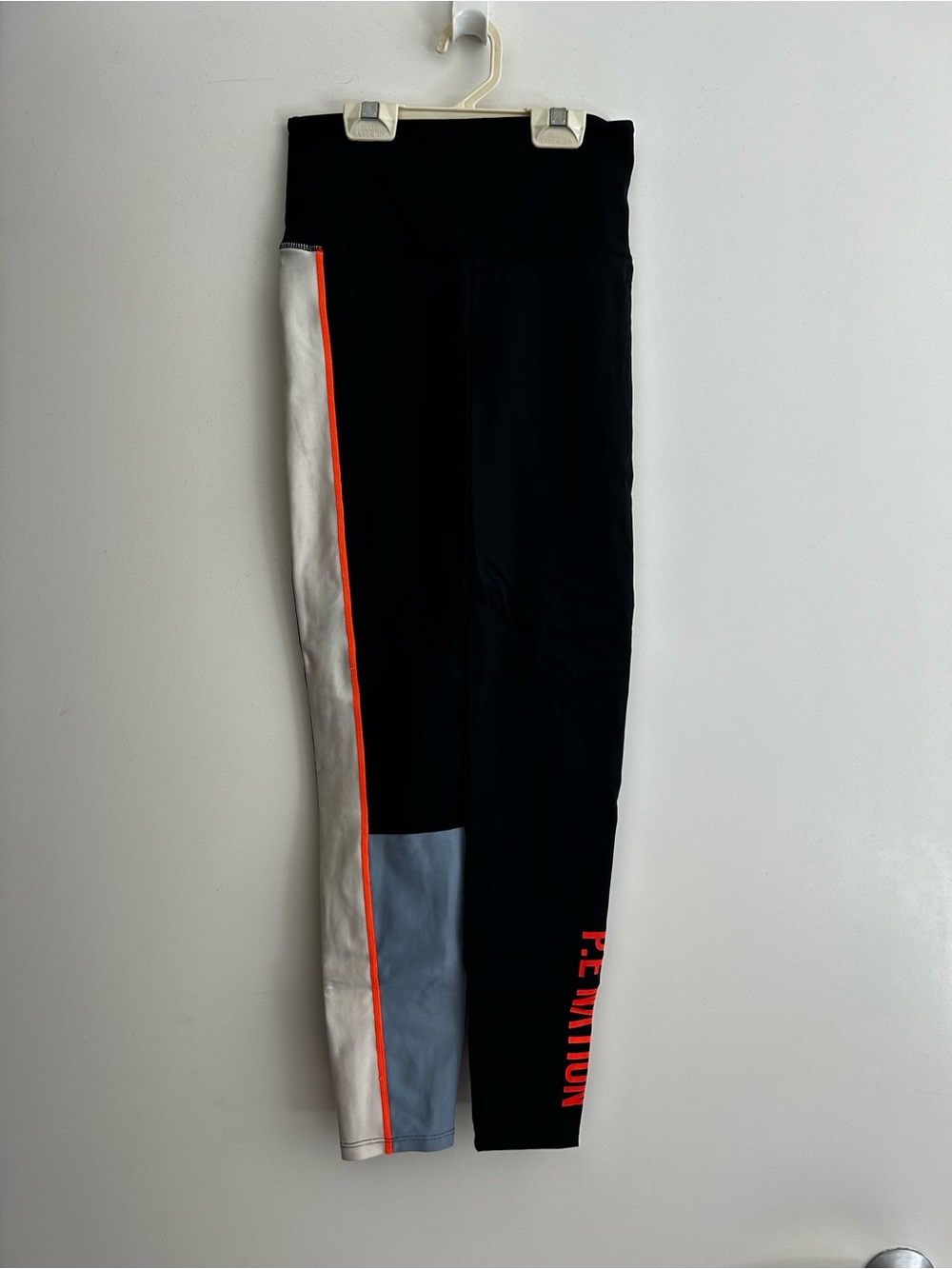 P.E. Nation XS Black Colorblock Athletic Leggings with Neon Trim